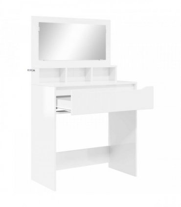 vidaXL Bedroom Dressing Tables High Gloss White 80 x 39.6 x 135 cm — V0672066645