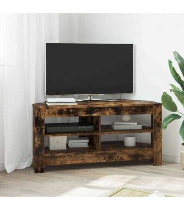vidaXL Corner TV Cabinet Smoked Oak 102 x 40.5 x 45 cm Engineered Wood