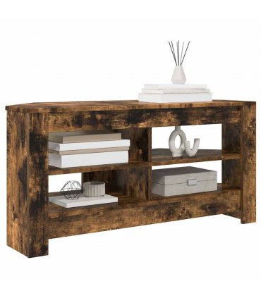 vidaXL Corner TV Cabinet Smoked Oak 102 x 40.5 x 45 cm Engineered Wood