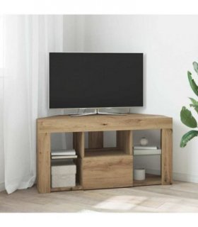 vidaXL Corner LED TV Cabinet Wall-mounted Artisan Oak 100 x 40 x 50 cm