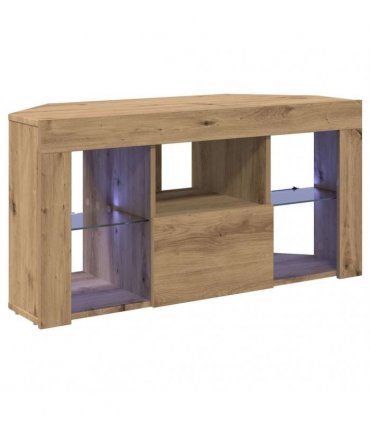 vidaXL Corner LED TV Cabinet Wall-mounted Artisan Oak 100 x 40 x 50 cm