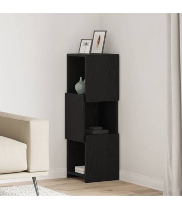 vidaXL Corner Cabinet Black Oak 30.5x30x95cm Engineered Wood — Size: 30x30.5x95cm