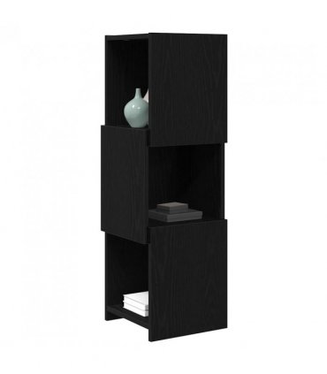 vidaXL Corner Cabinet Black Oak 30.5x30x95cm Engineered Wood — Size: 30x30.5x95cm