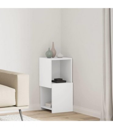 vidaXL Corner Cabinet 30.5x30x65cm Engineered Wood — Colour: White, Size: 30x30.5x65cm