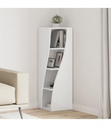 vidaXL Corner Cabinet High Gloss White 32x32x102cm Engineered Wood