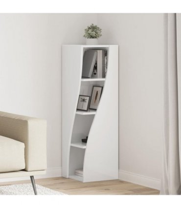 vidaXL Corner Cabinet High Gloss White 32x32x102cm Engineered Wood