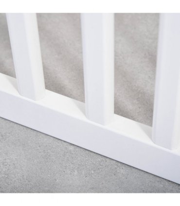 Pet Gate Foldable Freestanding Dog Safety Barrier w/ Support Feet White