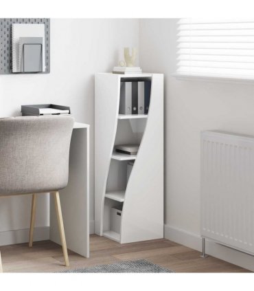 vidaXL Corner Cabinet High Gloss White 32x32x102cm Engineered Wood