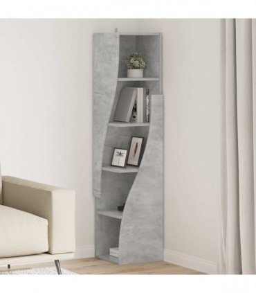 vidaXL Corner Cabinet Concrete Grey 32x32x140cm Engineered Wood