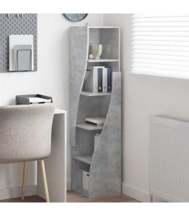 vidaXL Corner Cabinet Concrete Grey 32x32x140cm Engineered Wood