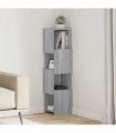 vidaXL Corner Cabinet Grey Sonoma 25.5x25x102cm Engineered Wood — Size: 25x25.5x102cm