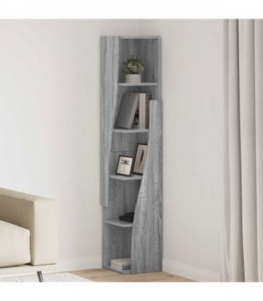 vidaXL Corner Cabinet Grey Sonoma 27.5x27x140cm Engineered Wood