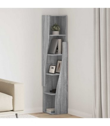 vidaXL Corner Cabinet Grey Sonoma 27.5x27x140cm Engineered Wood