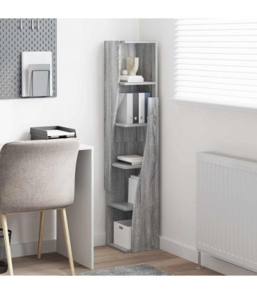 vidaXL Corner Cabinet Grey Sonoma 27.5x27x140cm Engineered Wood