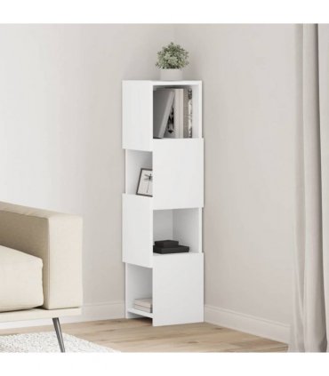 vidaXL Corner Cabinet 25.5x25x102cm Engineered Wood — Colour: White, Size: 25x25.5x102cm