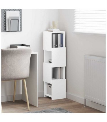 vidaXL Corner Cabinet 25.5x25x102cm Engineered Wood — Colour: White, Size: 25x25.5x102cm