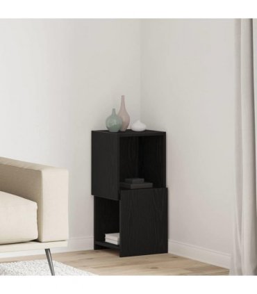 vidaXL Corner Cabinet Black Oak 30.5x30x65cm Engineered Wood — Size: 30x30.5x65cm