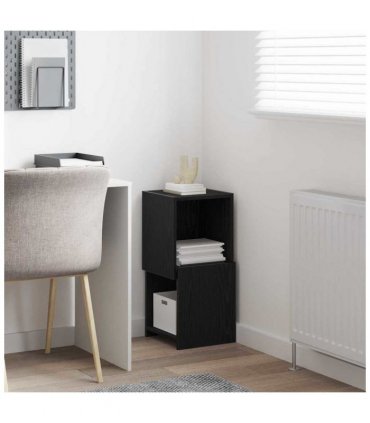 vidaXL Corner Cabinet Black Oak 30.5x30x65cm Engineered Wood — Size: 30x30.5x65cm