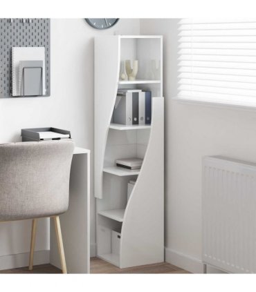 vidaXL Corner Cabinet High Gloss White 32x32x140cm Engineered Wood