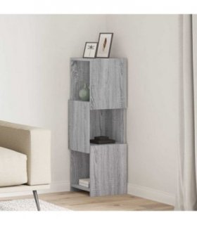 vidaXL Corner Cabinet Grey Sonoma 30.5x30x95cm Engineered Wood — Size: 30x30.5x95cm