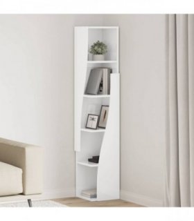 vidaXL Corner Cabinet High Gloss White 27.5x27x140cm Engineered Wood