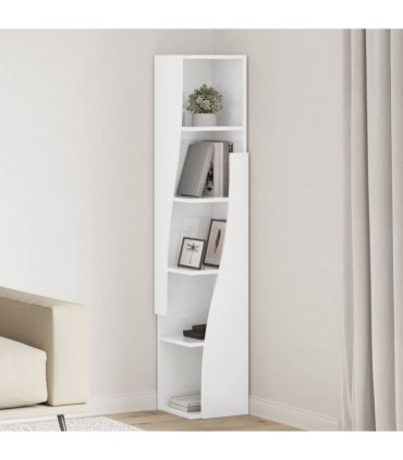 vidaXL Corner Cabinet High Gloss White 27.5x27x140cm Engineered Wood