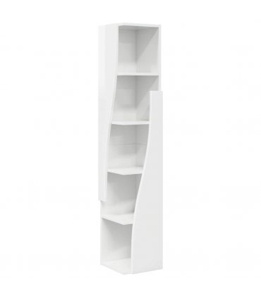 vidaXL Corner Cabinet High Gloss White 27.5x27x140cm Engineered Wood