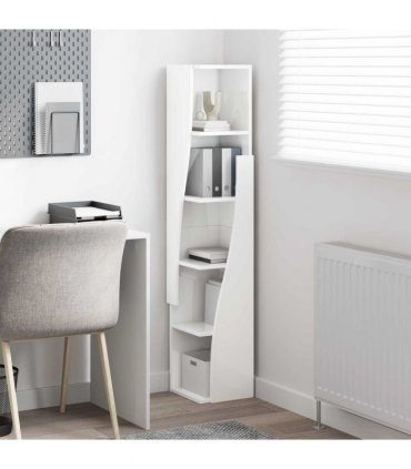 vidaXL Corner Cabinet High Gloss White 27.5x27x140cm Engineered Wood