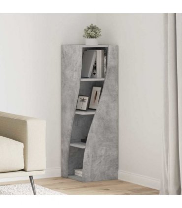 vidaXL Corner Cabinet Concrete Grey 32x32x102cm Engineered Wood