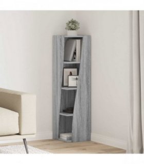 vidaXL Corner Cabinet Grey Sonoma 27.5x27x102cm Engineered Wood
