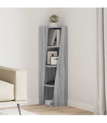 vidaXL Corner Cabinet Grey Sonoma 27.5x27x102cm Engineered Wood