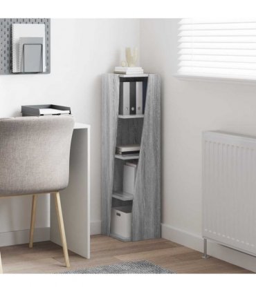vidaXL Corner Cabinet Grey Sonoma 27.5x27x102cm Engineered Wood