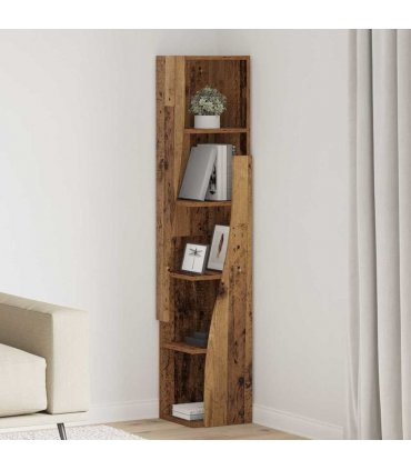 vidaXL Corner Cabinet Old Wood 27.5x27x140cm Engineered Wood