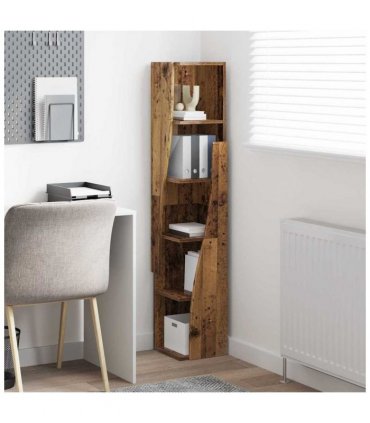 vidaXL Corner Cabinet Old Wood 27.5x27x140cm Engineered Wood