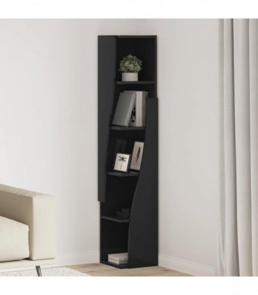 vidaXL Corner Cabinet Black 27.5x27x140cm Engineered Wood