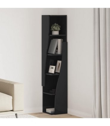vidaXL Corner Cabinet Black 27.5x27x140cm Engineered Wood