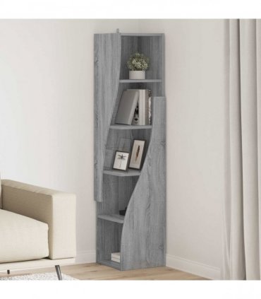 vidaXL Corner Cabinet Grey Sonoma 32x32x140cm Engineered Wood