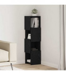 vidaXL Corner Cabinet Black Oak 25.5x25x102cm Engineered Wood — Size: 25x25.5x102cm