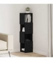 vidaXL Corner Cabinet Black Oak 25.5x25x102cm Engineered Wood — Size: 25x25.5x102cm