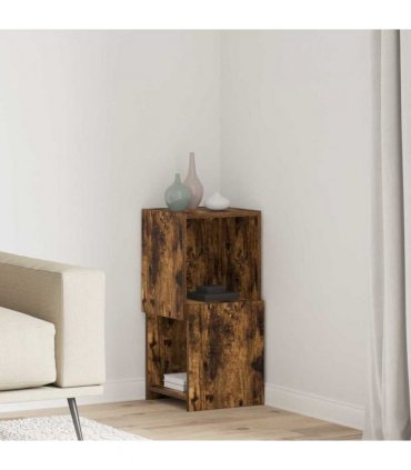 vidaXL Corner Cabinet Smoked Oak 30.5x30x65cm Engineered Wood — Size: 30x30.5x65cm