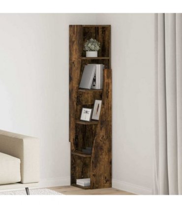 vidaXL Corner Cabinet Smoked Oak 27.5x27x140cm Engineered Wood