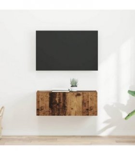 vidaXL TV Wall Cabinet Wall-mounted 2 pcs Old Wood 39 x 31 x 29.5 cm