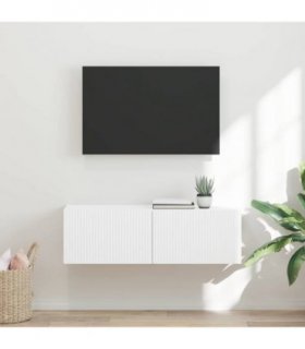 vidaXL TV Wall Cabinet White 98 x 31 x 29.5 cm Engineered Wood
