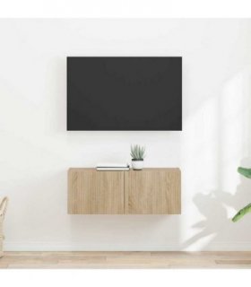 vidaXL TV Wall Cabinet 2 pcs Sonoma 39 x 31 x 29.5 cm Engineered Wood — Colour: Sonoma oak