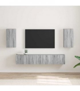 vidaXL TV Wall Cabinet Wall-mounted 2 pcs Grey Sonoma 30 x 31 x 60 cm