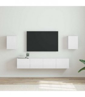 vidaXL TV Wall Cabinet Wall-mounted 2 pcs Gloss White 30 x 31 x 40 cm — Colour: High gloss white