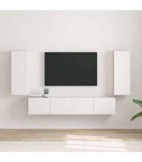 vidaXL TV Wall Cabinet 2 pcs White 30 x 31 x 80 cm Engineered Wood