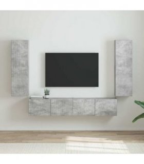vidaXL TV Wall Cabinet 2 pcs Concerte 30 x 31 x 100 cm Engineered Wood — Colour: Concrete grey