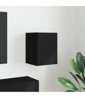 vidaXL TV Wall Cabinet Black 30 x 31 x 40 cm Engineered Wood