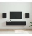 vidaXL TV Wall Cabinet 2 pcs Black 30 x 31 x 40 cm Engineered Wood